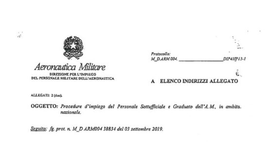 Procedure d’impiego del Personale AM in ambito Nazionale