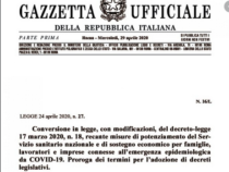 Conversione “Cura Italia”: Breve sintesi delle principali innovazioni apportate dalla Legge 24 aprile 2020 n. 27